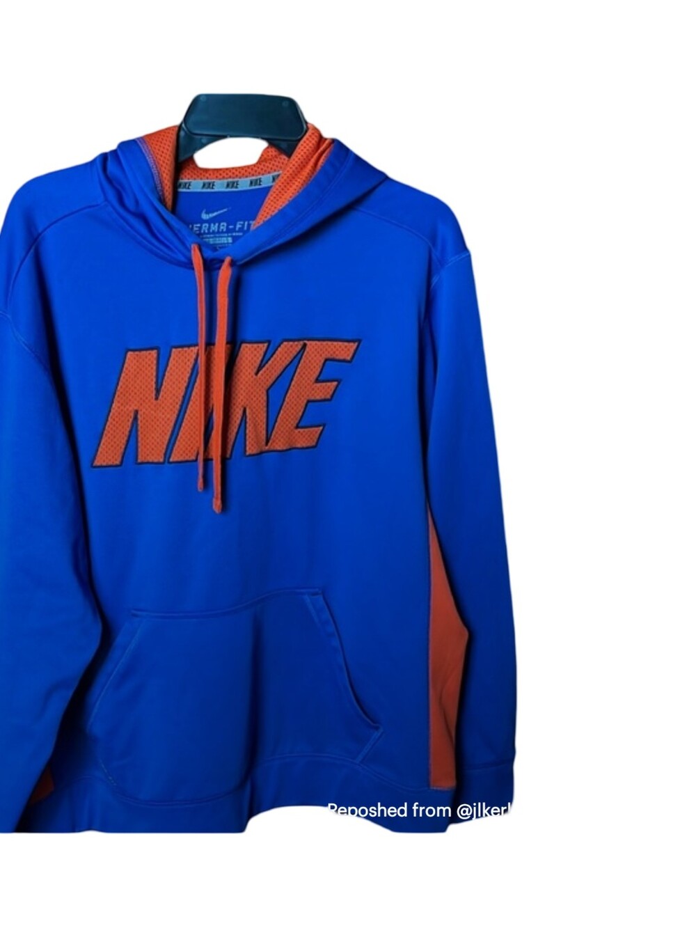 Nike Royal Blue & Orange Therma-Fit Pullover Hoodie